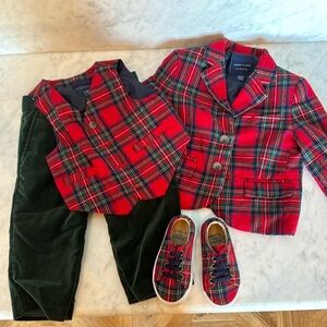 Holiday Christmas plaid boys Janie and Jack Bundle